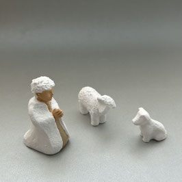 Petit Berger, son mouton et son chien.