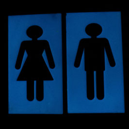 Coluxglow Nachleucht WC-Schild Hinweisschild blau
