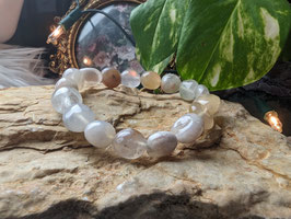 Blumenachat, Kirschblütenchalcedon Trommelsteinarmband