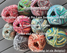 Restpostenpaket Pro Lana Sockenwolle 4fach 10x 100g