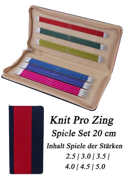 Knit Pro Zing Spiele Set 20 cm