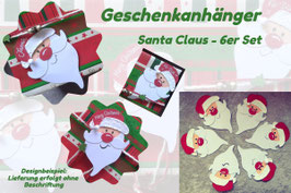 Geschenkanhänger Santa Claus - 6er Set