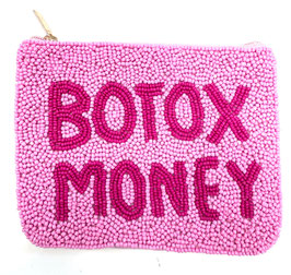 kleine Tasche/Geldbörse mit Glasperlen "Botox money"