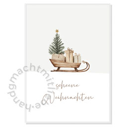 Grußkarte Weihnachtsschlitten W87