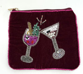 kleine Tasche/Geldbörse mit Glasperlen "cheers"