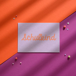 Postkarte Schulkind -lila-