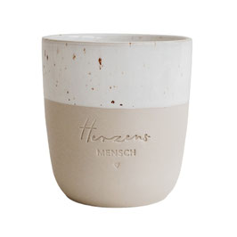 Steingut Becher Herzensmensch