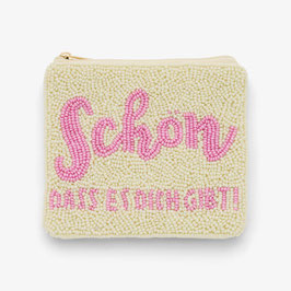 kleine Tasche/Geldbörse mit Glasperlen "schön, dass"