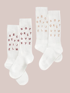 A B C  Socken Schulanfang Glitzer