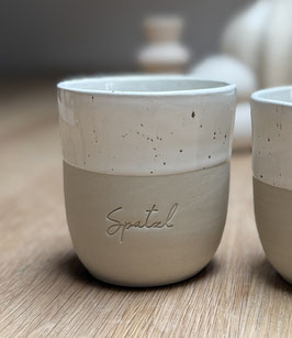 Steingut Becher Spatzl