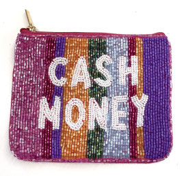 kleine Tasche/Geldbörse mit Glasperlen "Cash money"