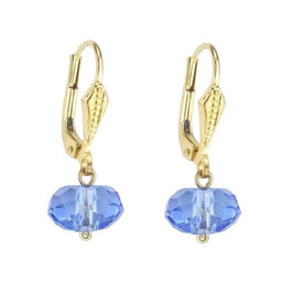 Kristall-blau-30 Himmelblau Ohrringe klein