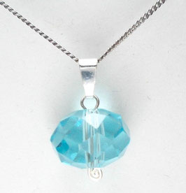 Kristall-blau-40 Aquamarin-blau Anhänger
