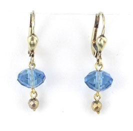 Kristall-blau-38 Himmelblau Ohrringe