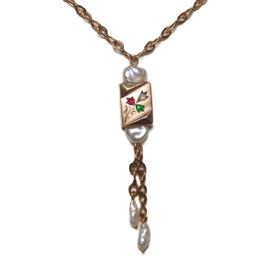 Multicolor-05 Kette Smaragd-Opal-Rubin-Perle