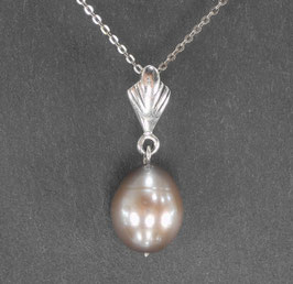 Süßwasserperle-grau-25 Anhänger