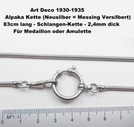 Kette-Alpakka-18 Art Deco Schlangenkette 83cm Lang