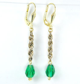 Kristall-grün-50  Smaragdgrün Ohrringe
