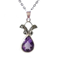 Amethyst-112 Markasit Anhänger