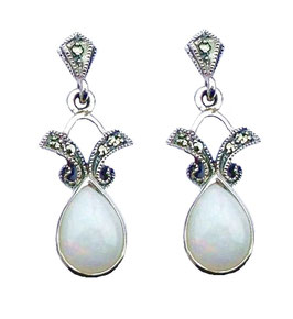 Opal-01 Markasit Ohrringe