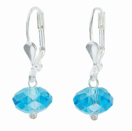 Kristall-50 Blautopas farbig Ohrringe