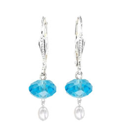 Kristall-blau-34 Blautopas farbig Ohrringe