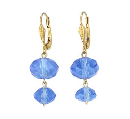 Kristall-blau-36 Kornblumenblau Ohrringe