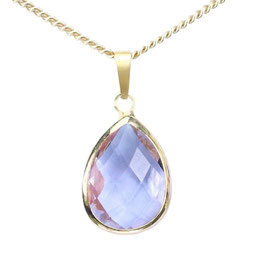 Kristall-flieder-05 Amethyst farbig - Großer 29mm Anhänger (ohne Kette)