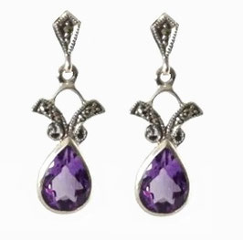 Amethyst-112 Markasit Ohrringe