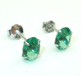 Turmalin-grün-13 Ohrstecker Turmalin farbiger Spinell Oval 5x7mm