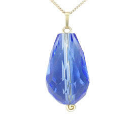 Kristall-blau-46  Kornblumen-Blau Anhänger