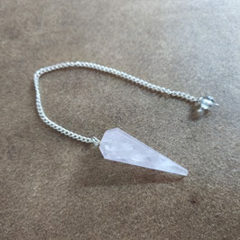 pendule conique en quartz rose