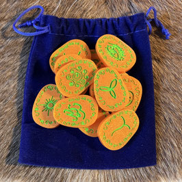 Jeu Wicca orange et vert