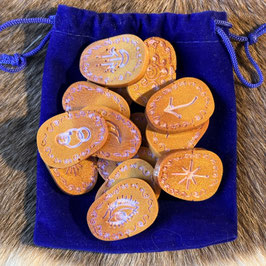 Jeu Wicca marron et blanc nacré violet
