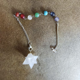 pendule merkaba quartz rose