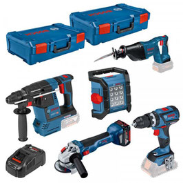 Bosch Blauw Toolkit 5 | combiset | 18V | Li-Ion | (1x 4.0Ah + 2x 8.0Ah accu)