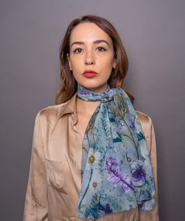 Melancholy Flowers Silk Scarf MEL/123