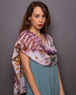 Cupid's Wings Rosa Silk Shawl