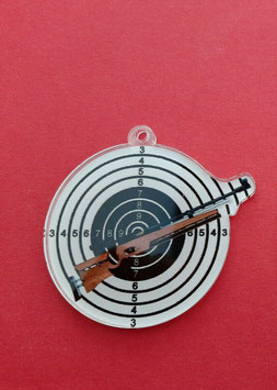 Schützen Medaille Gewehr Acryl 40 mm mit Halsband & Beschriftung
