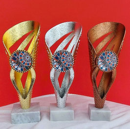 3er Serie Gold Silber Bronze Pokale Dart Turnier