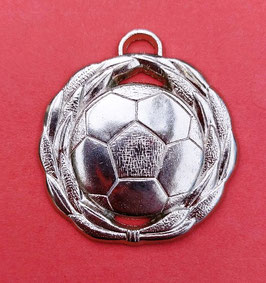 Medaille Fußball Silber inkl. Label und Halsband