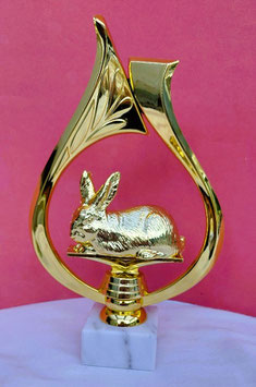Hasen oder Kaninchen Zucht Pokal mit echter Gravur