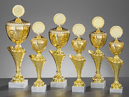 Pokal 6er Serie Glenda gold inklusive Gravurschild und Embleme