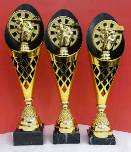3er Serie Pokale Dart Darts Pokal inkl.Gravur ROCKET Gold oder Silber