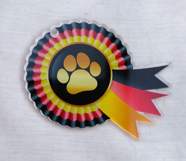 Hunde Medaille Hundesport Acryl 60 mm mit Halsband & Beschriftung