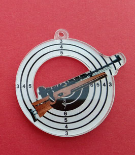 Schützen Medaille Gewehr Acryl 40 mm mit Halsband & Beschriftung