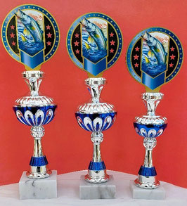 Neu !!  3er Serie Hecht Acryl Pokale Angeln Gravur Pokal EXKLUSIV HIER!