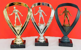 Sportfigur Badminton im Bogen