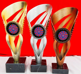 3er Serie Pokale Dart gold silber bronze Ehrung Pokal