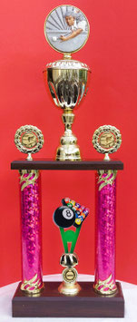 Billard Poolbillard Pokal Wanderpokal Champion Säulenpokal Violett